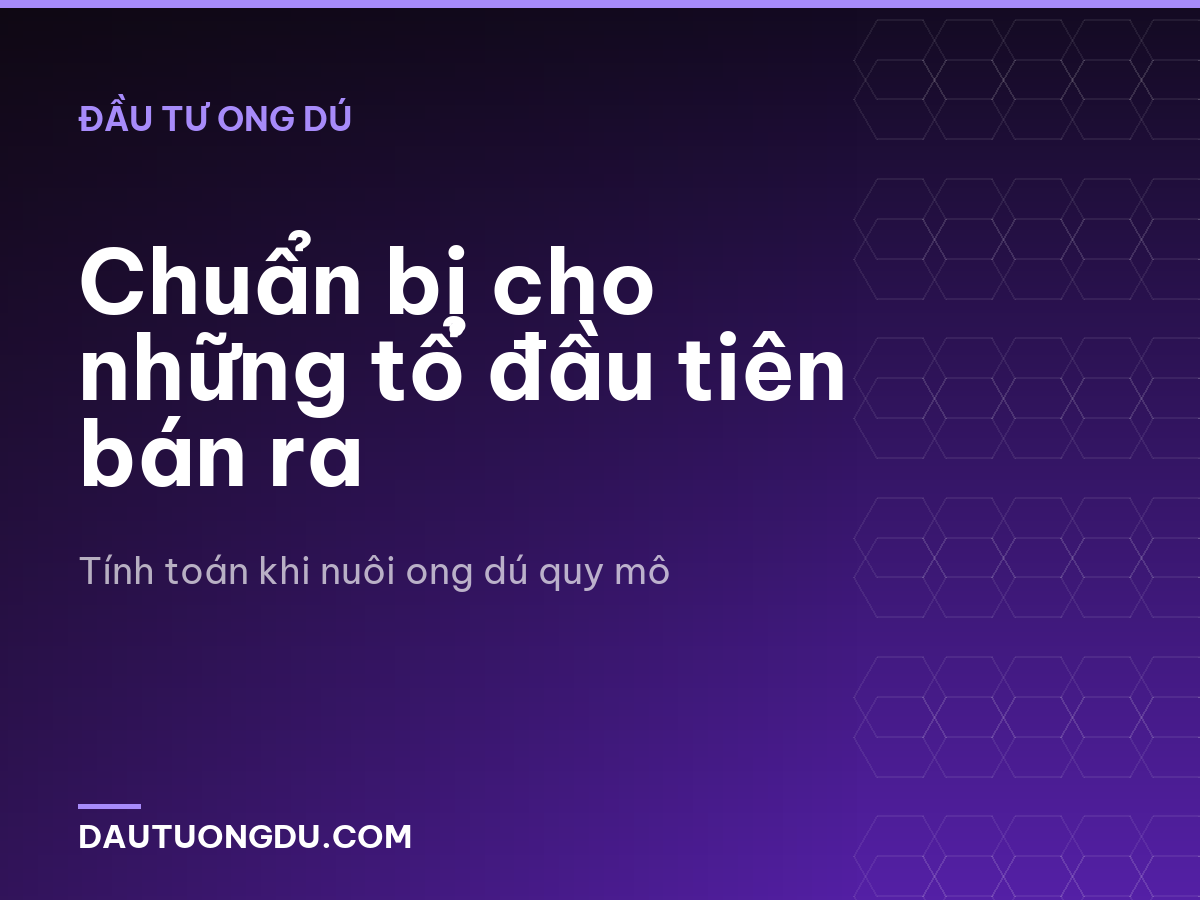 Chuẩn bị cho những tổ đầu tiên bán ra