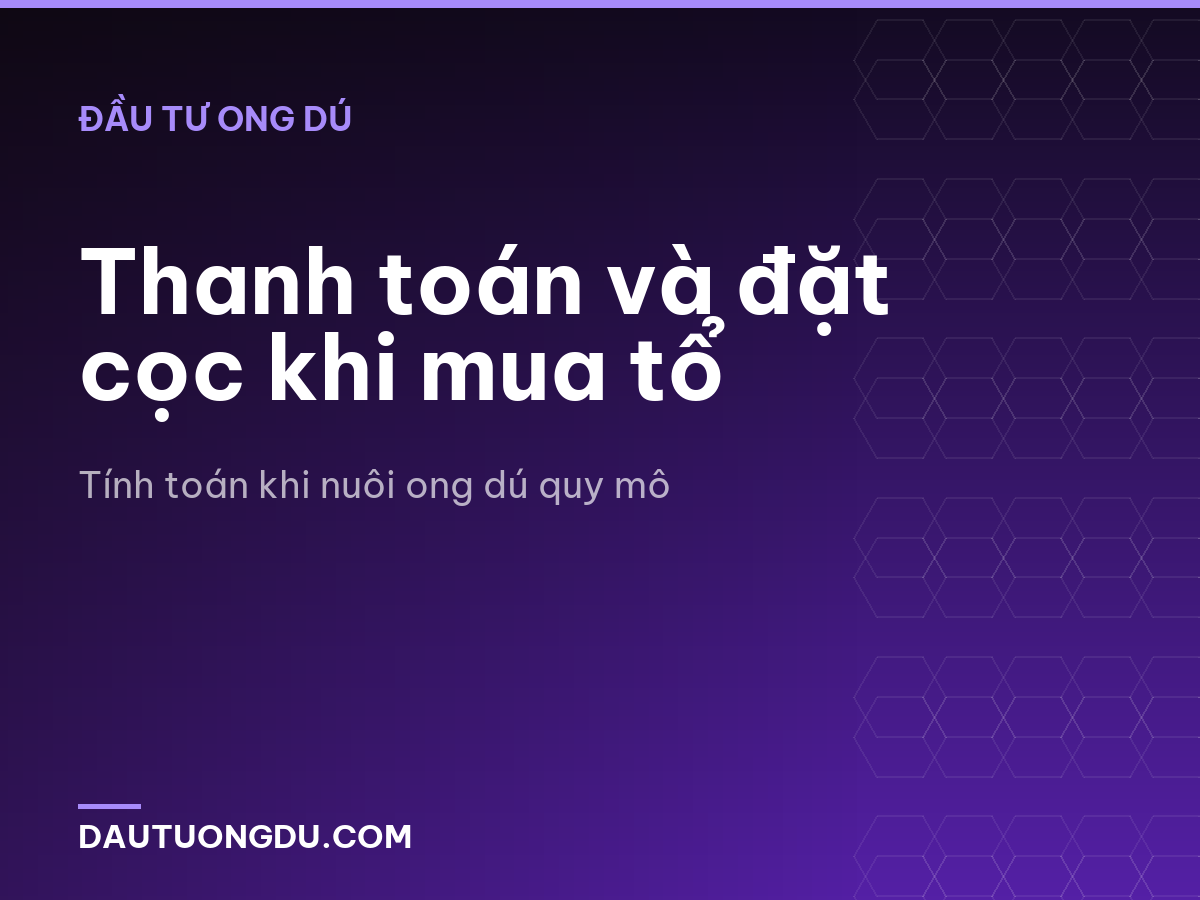 Thanh toán và đặt cọc khi mua tổ