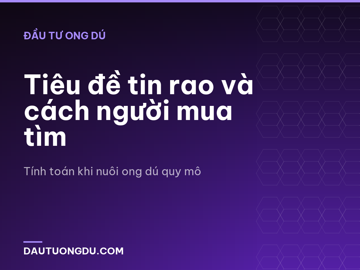 Tiêu đề tin rao và cách người mua tìm