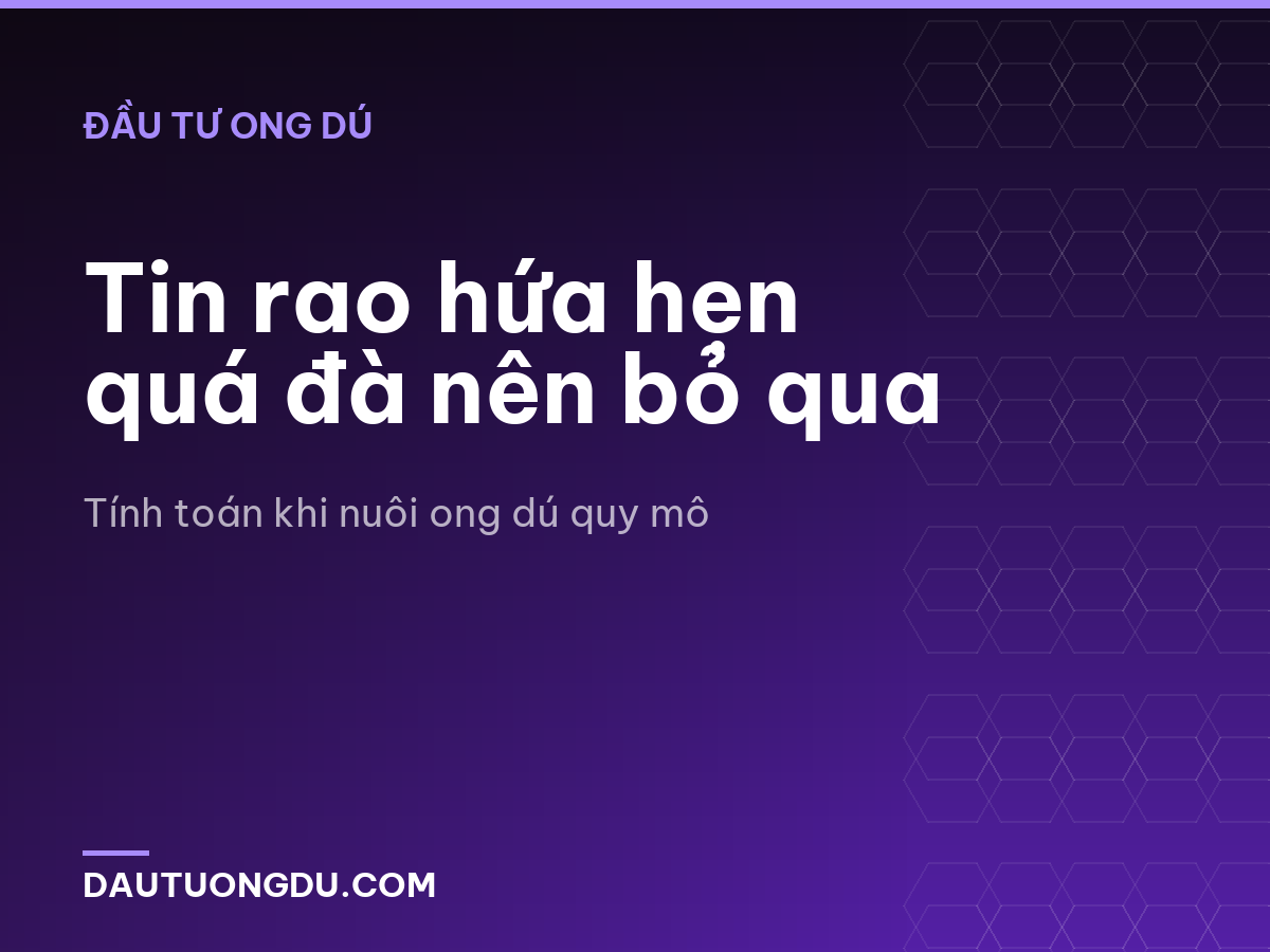 Tin rao hứa hẹn quá đà nên bỏ qua