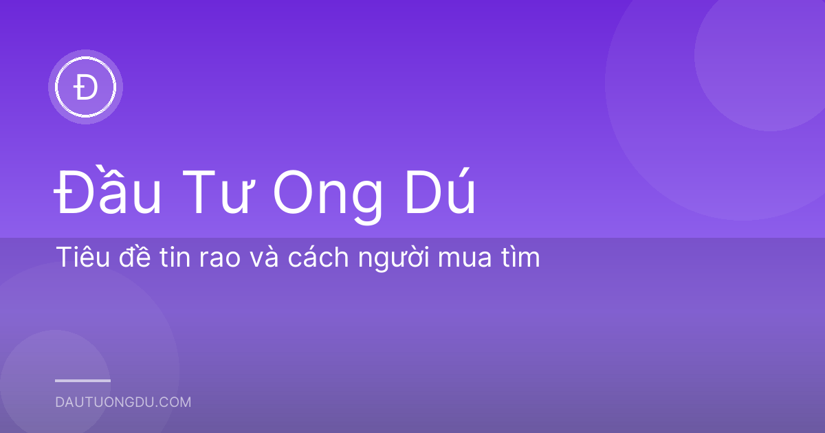 Tiêu đề tin rao và cách người mua tìm